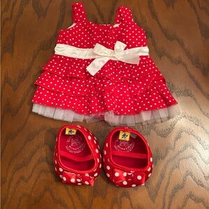 Build-A-Bear. Polka dot dress outfit.